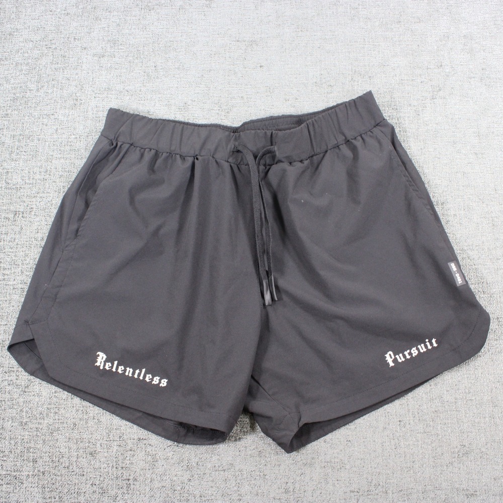 Relentless Pursuit Mens Black Athletic Gym Shorts DSG-0491 Graphic Size Medium